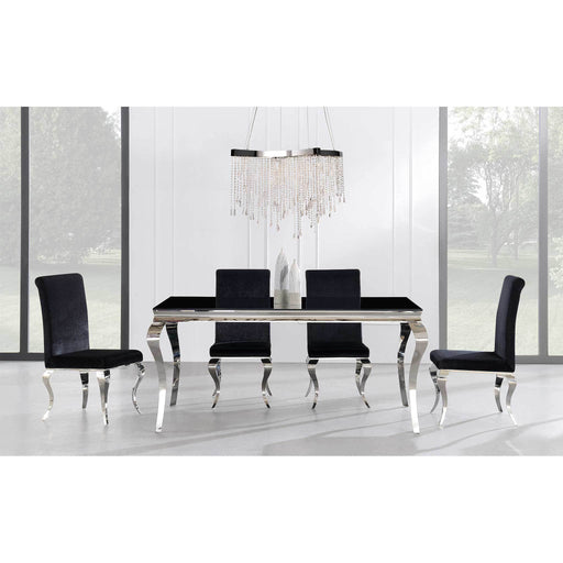 Ada Black Glass Dining Set - Lara FurnitureDining Room Set