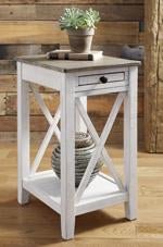 Adalane White/Gray Accent Table - Lara FurnitureTable