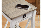 Adalane White/Gray Accent Table - Lara FurnitureTable
