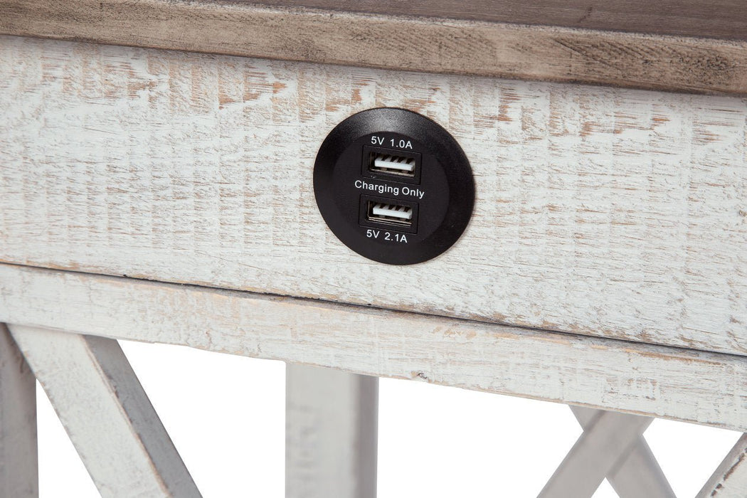 Adalane White/Gray Accent Table - Gate FurnitureTable