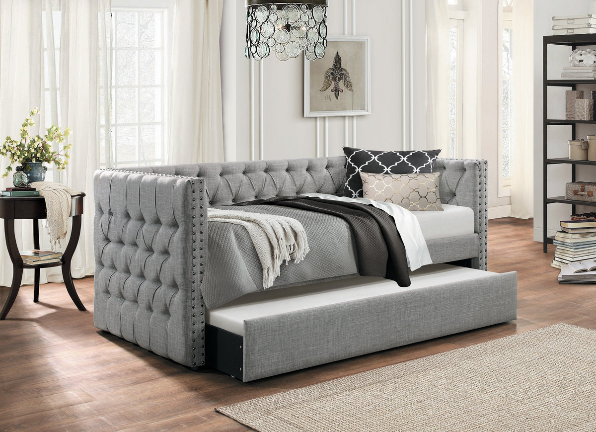 Adalie Gray Twin Daybed with TrundleHomeleganceDaybedITEM NO ...