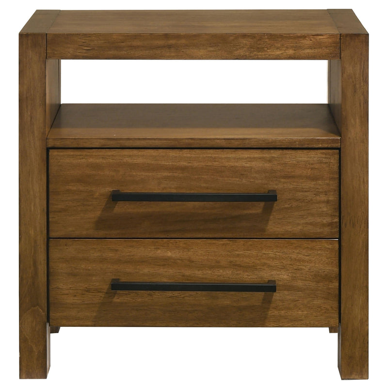 Adderley 2-drawer Nightstand Bedside Table Warm Brown - 215852
