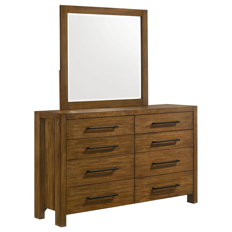 Adderley 8-drawer Bedroom Dresser and Mirror Warm Brown - 215853M
