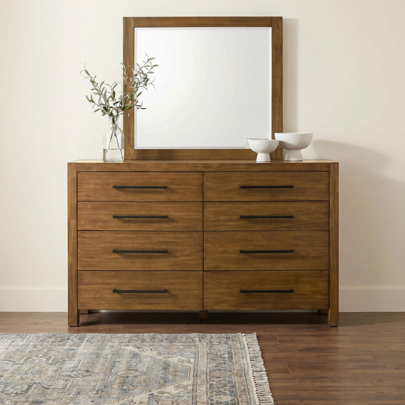 Adderley 8-drawer Bedroom Dresser and Mirror Warm Brown - 215853M