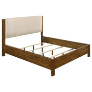 Adderley California King Wood Panel Bed Cream and Warm Brown - 215851KW