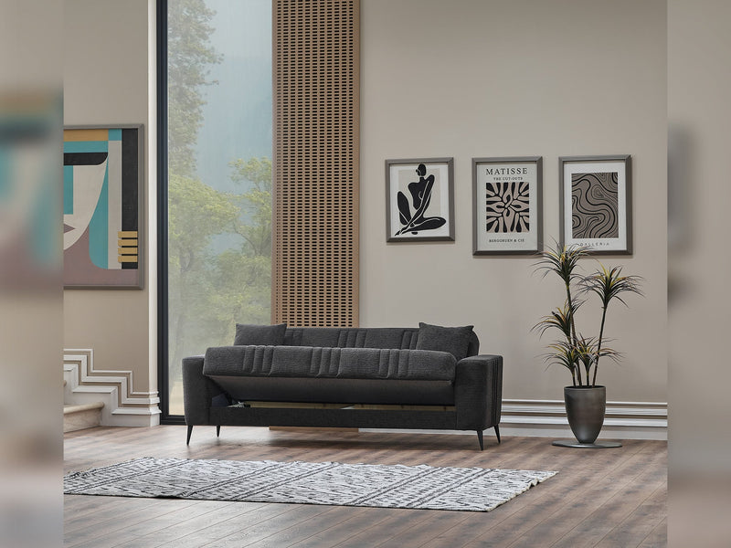 Adela Convertible Sofa Anthracite in Anthracite - 101-ADE-ELI10-3
