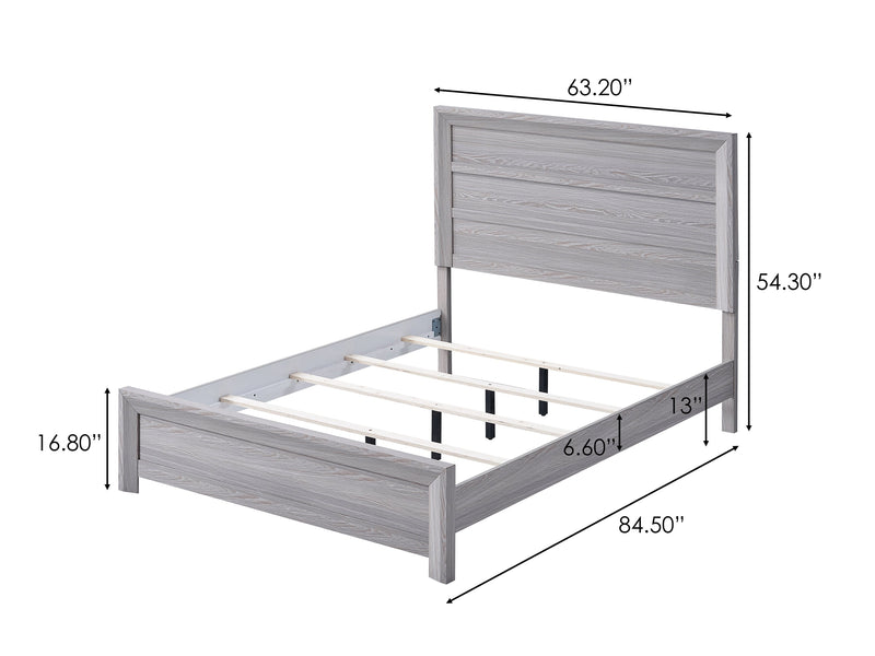 Adelaide Driftwood Queen Panel Bed - Lara FurnitureQueen Bed
