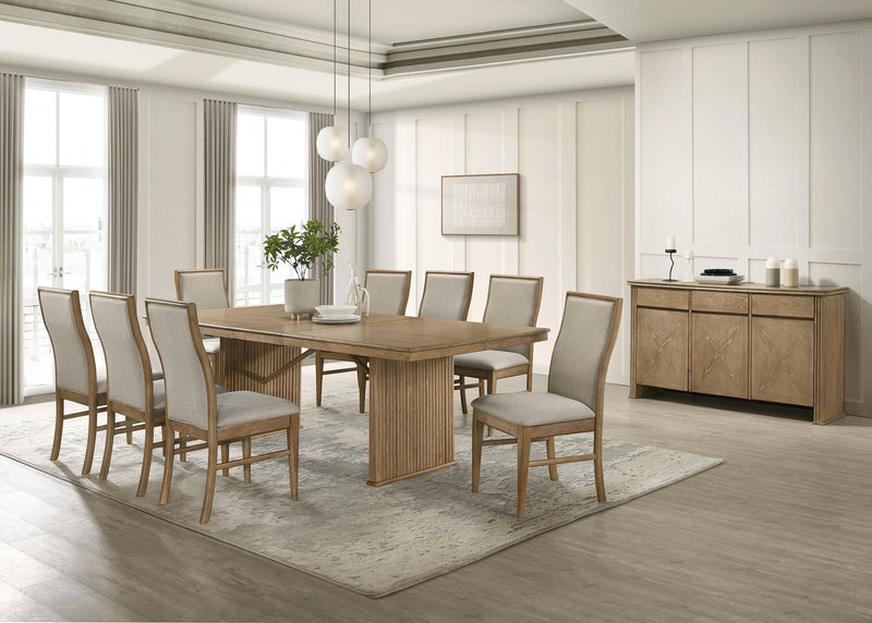 Adina 10-piece Extension Dining Set Distressed Light Brown - 193611-S10