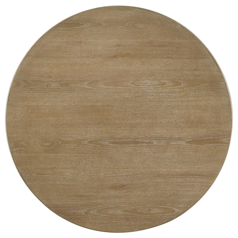 Adina 2-piece Round Coffee Table Set Distressed Light Brown - 722938-S2