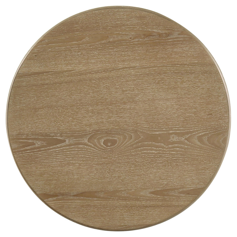 Adina 2-piece Round Coffee Table Set Distressed Light Brown - 722938-S2