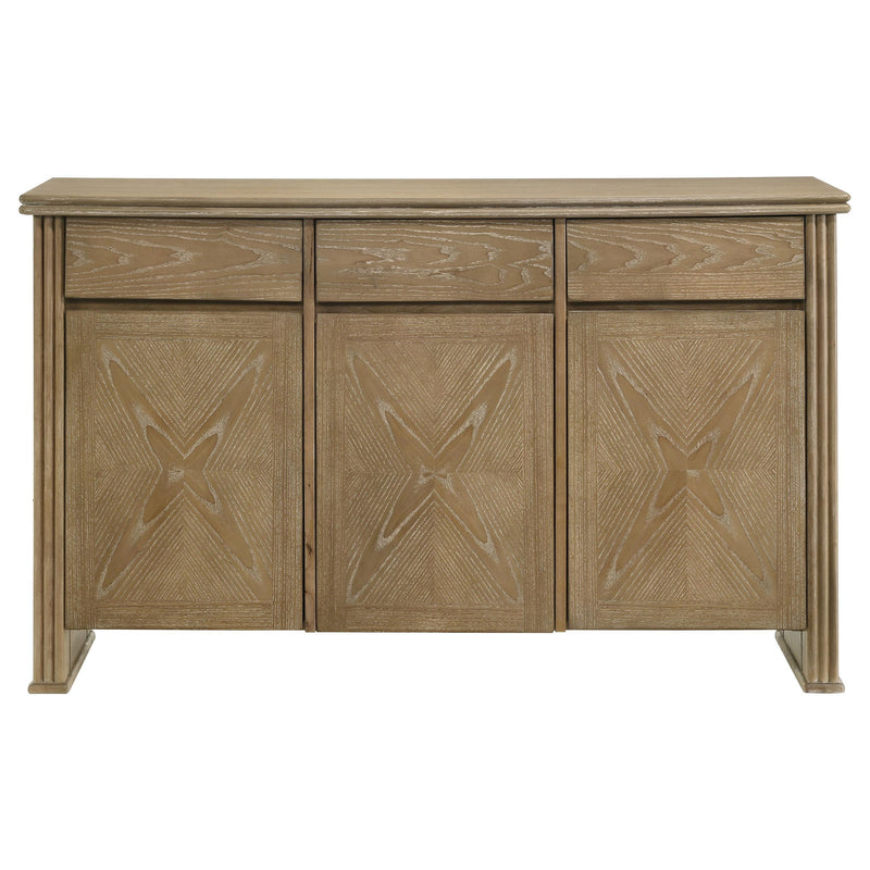 Adina 3-door 59-inch Sideboard Server Distressed Light Brown - 193615
