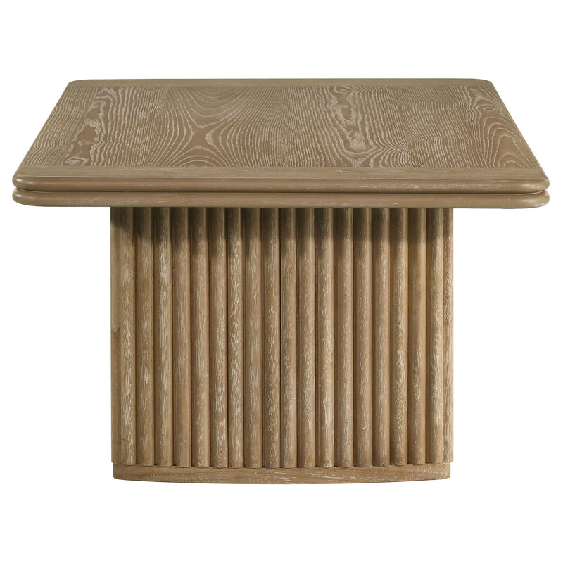 Adina 3-piece Wood Coffee Table Set Distressed Light Brown - 722858-S3