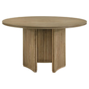 Adina 53-inch Round Wood Dining Table Distressed Light Brown - 193610