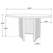 Adina 53-inch Round Wood Dining Table Distressed Light Brown - 193610