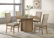 Adina 53-inch Round Wood Dining Table Distressed Light Brown - 193610