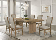 Adina 7-piece Extension Dining Set Distressed Light Brown - 193611-S7