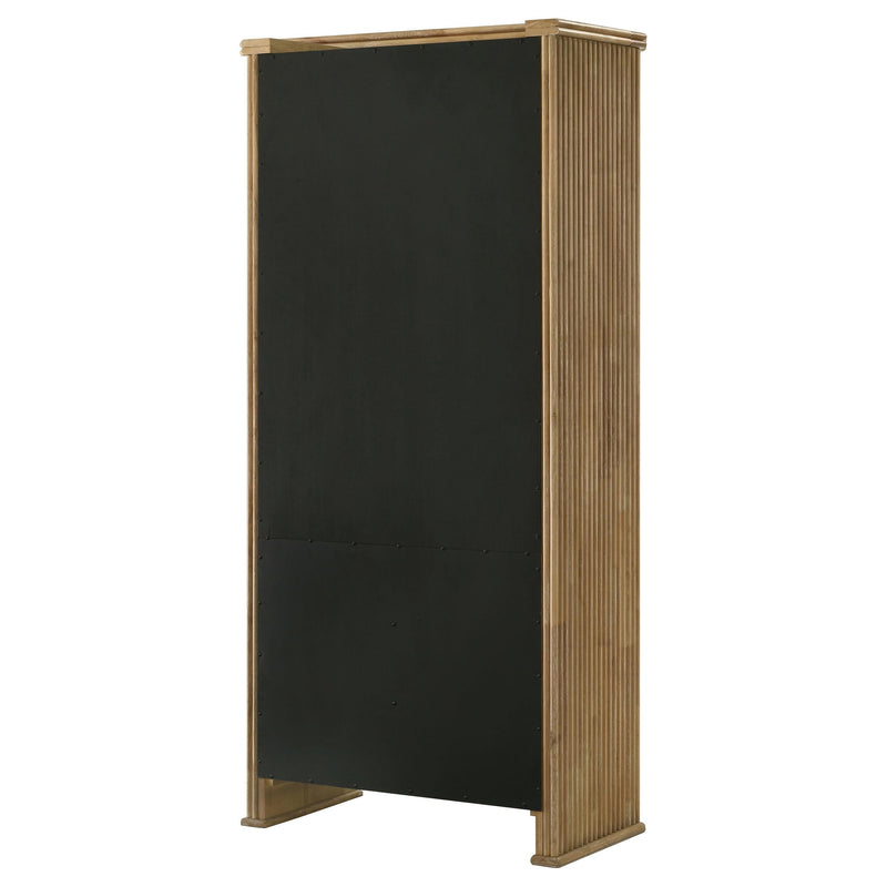 Adina 77-inch Tall Display Cabinet Distressed Light Brown - 193616