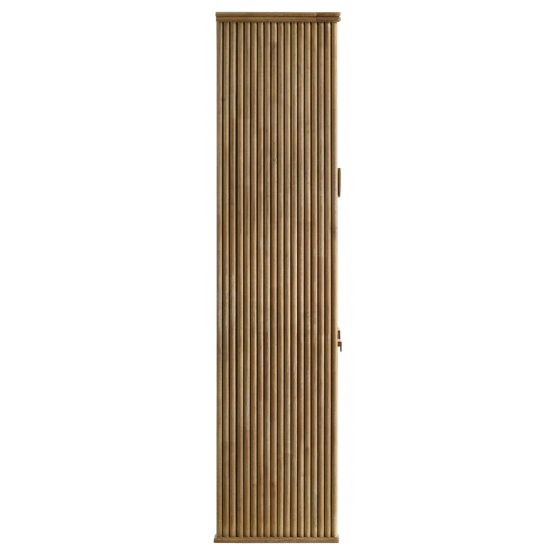 Adina 77-inch Tall Display Cabinet Distressed Light Brown - 193616