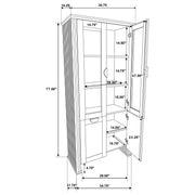 Adina 77-inch Tall Display Cabinet Distressed Light Brown - 193616