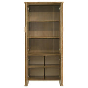 Adina 77-inch Tall Display Cabinet Distressed Light Brown - 193616