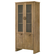 Adina 77-inch Tall Display Cabinet Distressed Light Brown - 193616