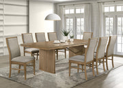 Adina 9-piece Extension Dining Set Distressed Light Brown - 193611-S9