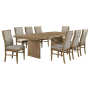 Adina 9-piece Extension Dining Set Distressed Light Brown - 193611-S9