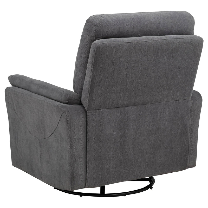 Adler Upholstered Power Swivel Glider Recliner Charcoal Grey - 610443P