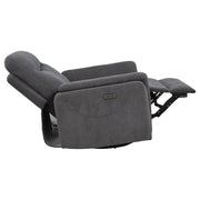 Adler Upholstered Power Swivel Glider Recliner Charcoal Grey - 610443P
