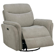 Adler Upholstered Power Swivel Glider Recliner Greige - 610423P