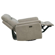 Adler Upholstered Power Swivel Glider Recliner Greige - 610423P