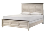 Adrian - White Panel Full Bed with Brown Accent - B337-F-Bed