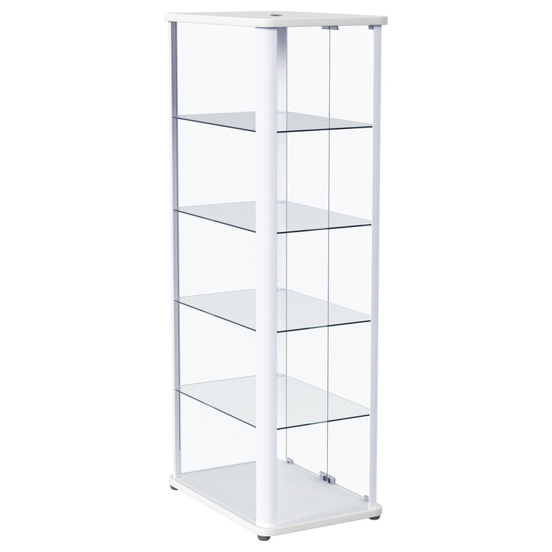 Aero 4-shelf Display Curio Cabinet with LED Lighting White - 950399