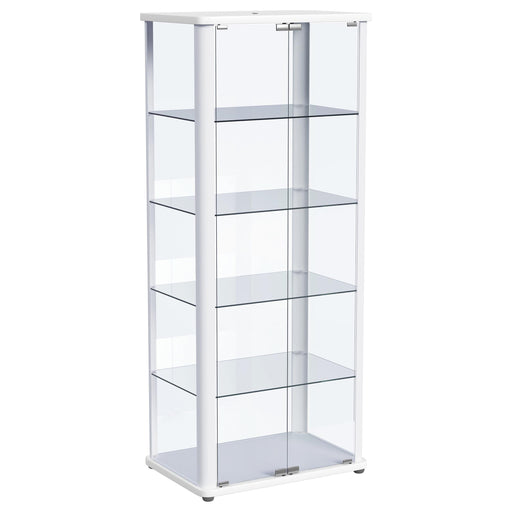 Aero 4-shelf Display Curio Cabinet with LED Lighting White - 950399