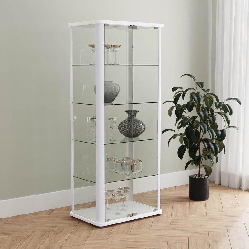 Aero 4-shelf Display Curio Cabinet with LED Lighting White - 950399