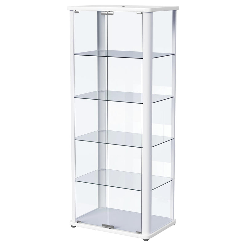 Aero 4-shelf Display Curio Cabinet with LED Lighting White - 950399