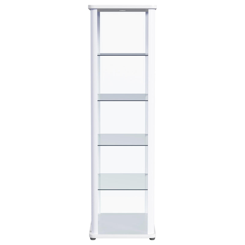 Aero 4-shelf Display Curio Cabinet with LED Lighting White - 950399