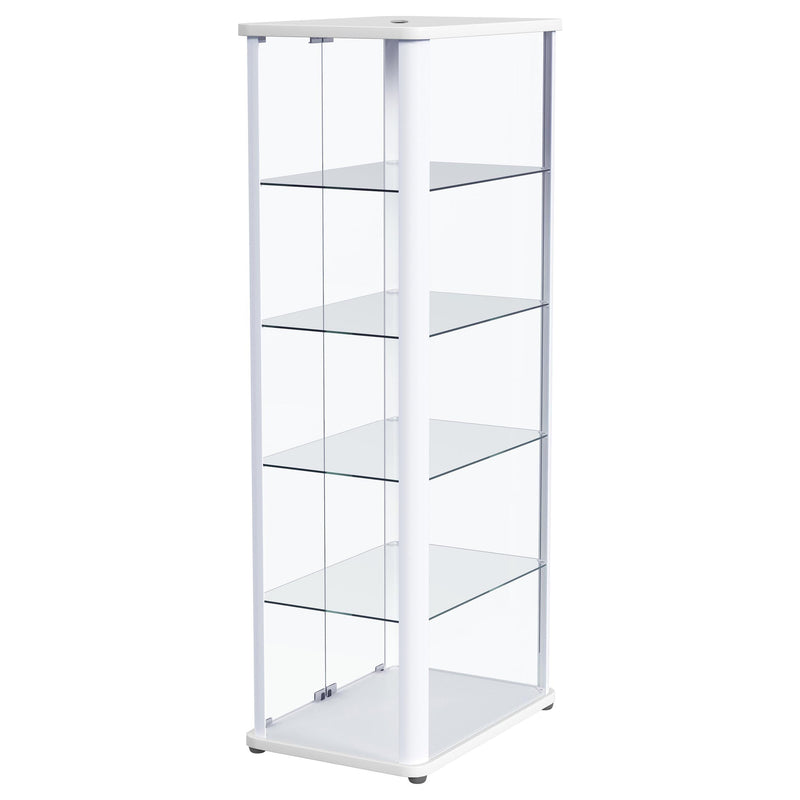 Aero 4-shelf Display Curio Cabinet with LED Lighting White - 950399