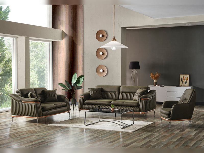 Ahsen 3-pieces (Sofa & Loveseat & Chair) Livingroom in Anthracite - 200-ELIF-AHS-MOD-ANT-321