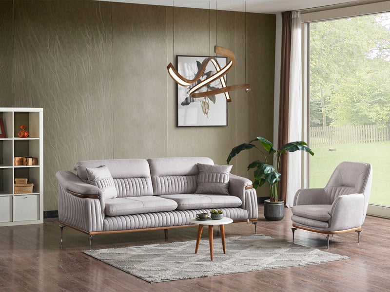 Ahsen 3-pieces (Sofa & Loveseat & Chair) Livingroom Set Light Grey in Light Grey - 200-AHS-MODLGRAY-321