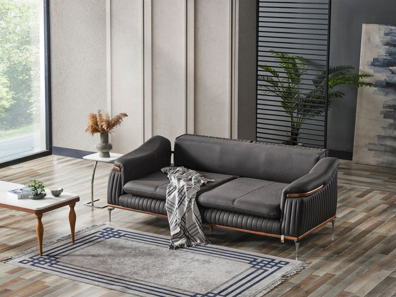 Ahsen Convertible Loveseat in Anthracite - 200-ELIF-AHS-MOD-ANT-2