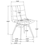 Aiken Faux Leather Upholstered Dining Side Chair Charcoal Grey (Set of 4) - 110302
