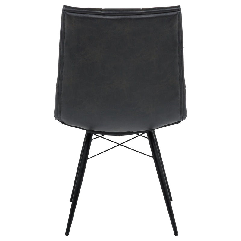 Aiken Faux Leather Upholstered Dining Side Chair Charcoal Grey (Set of 4) - 110302