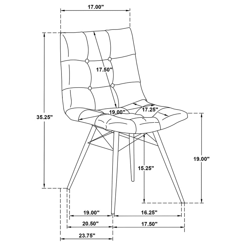 Aiken Faux Leather Upholstered Dining Side Chair Saddle Brown (Set of 4) - 110302SDL