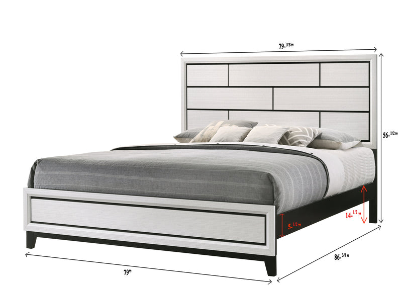 Akerson Chalk King Panel Bed - Lara FurnitureKing Bed
