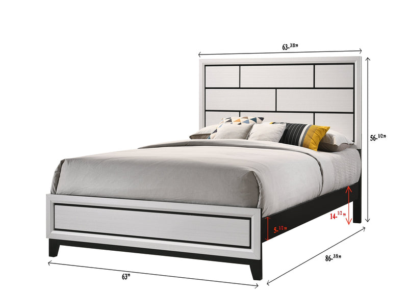 Akerson Chalk Queen Panel Bed - Lara FurnitureQueen Bed