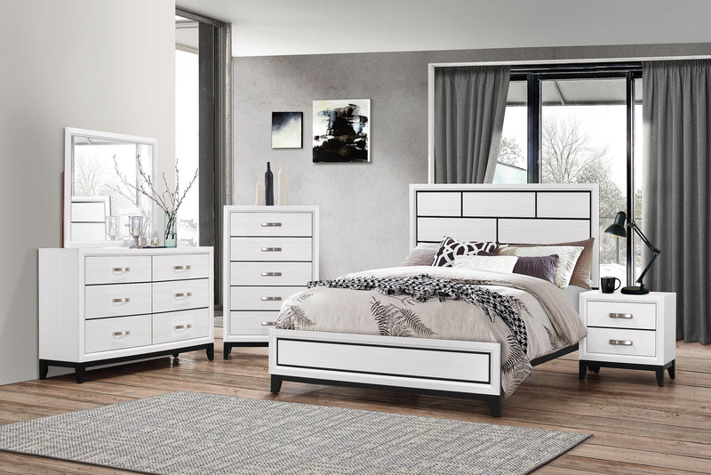 Akerson Chalk Twin Panel Bed - Lara FurnitureTwin Bed