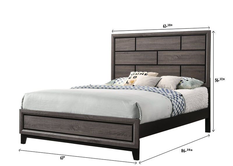 Akerson Gray Panel Bedroom Set - Lara FurnitureBedroom Set