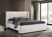 Alamosa Boucle Upholstered Eastern King Platform Bed White  - 310078KE