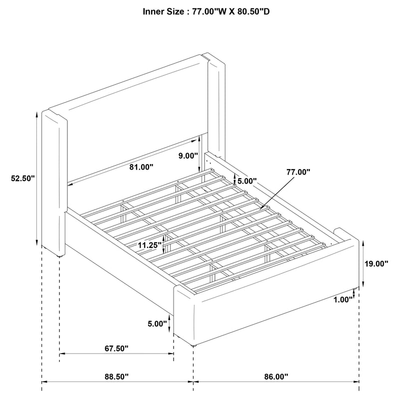 Alamosa Boucle Upholstered Eastern King Platform Bed White  - 310078KE